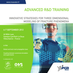 ADVANCED R&amp;D TRAINING INNOVATIVE STRATEGIES FOR THREE DIMENSIONAL MODELING OF FRACTURE PHENOMENA AD
