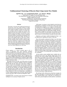 Unidimensional Clustering of Discrete Data Using Latent Tree Models