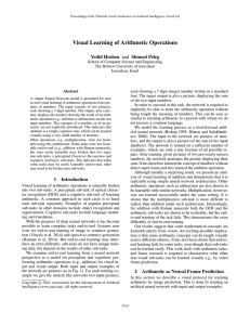 Visual Learning of Arithmetic Operations Yedid Hoshen and Shmuel Peleg