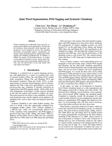 Joint Word Segmentation, POS-Tagging and Syntactic Chunking Chen Lyu , Yue Zhang