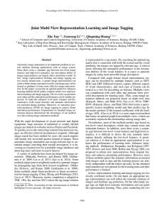 Joint Multi-View Representation Learning and Image Tagging Zhe Xue , Guorong Li