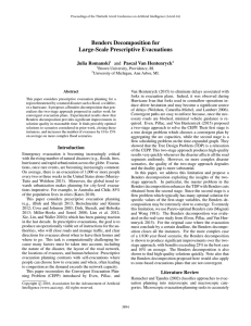 Benders Decomposition for Large-Scale Prescriptive Evacuations and Pascal Van Hentenryck Julia Romanski