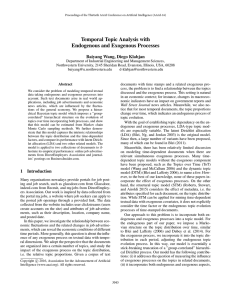 Temporal Topic Analysis with Endogenous and Exogenous Processes Baiyang Wang, Diego Klabjan