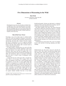 Five Dimensions of Reasoning in the Wild Don Perlis