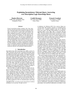 Explaining Inconsistency-Tolerant Query Answering over Description Logic Knowledge Bases Meghyn Bienvenu Camille Bourgaux