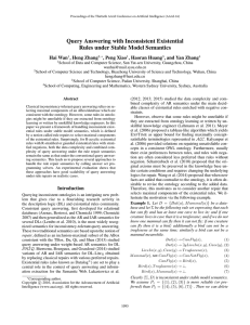 Query Answering with Inconsistent Existential Rules under Stable Model Semantics Hai Wan