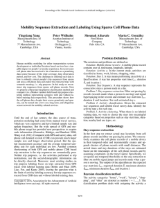 Mobility Sequence Extraction and Labeling Using Sparse Cell Phone Data