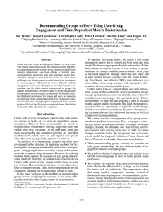 Recommending Groups to Users Using User-Group Engagement and Time-Dependent Matrix Factorization