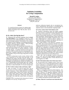 Indeﬁnite Scalability for Living Computation David H. Ackley