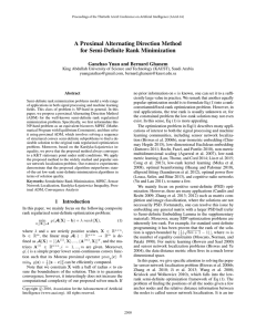 A Proximal Alternating Direction Method for Semi-Deﬁnite Rank Minimization