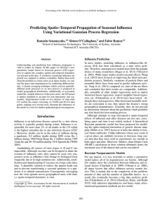 Predicting Spatio–Temporal Propagation of Seasonal Inﬂuenza Using Variational Gaussian Process Regression