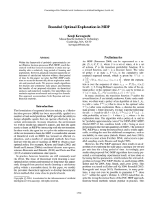 Bounded Optimal Exploration in MDP Kenji Kawaguchi Preliminaries