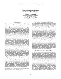 Apprenticeship Scheduling for Human-Robot Teams Matthew C. Gombolay