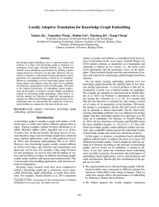 Locally Adaptive Translation for Knowledge Graph Embedding Yantao Jia , Yuanzhuo Wang