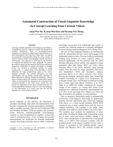 Automated Construction of Visual-Linguistic Knowledge via Concept Learning from Cartoon Videos