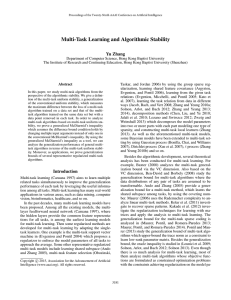Multi-Task Learning and Algorithmic Stability Yu Zhang