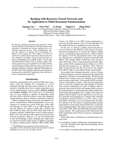 Ranking with Recursive Neural Networks and Its Application to Multi-Document Summarization