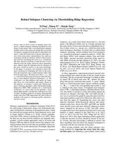 Robust Subspace Clustering via Thresholding Ridge Regression Xi Peng , Zhang Yi