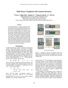 Multi-Tensor Completion with Common Structures Chao Li, Qibin Zhao, Junhua Li,