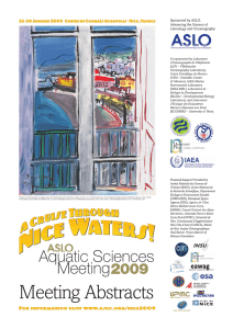 Sponsored by ASLO, Advancing the Science of Limnology and Oceanography