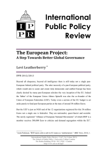 International Public Policy Review The European Project:
