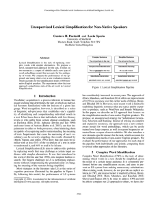 Unsupervised Lexical Simpliﬁcation for Non-Native Speakers University of Shefﬁeld