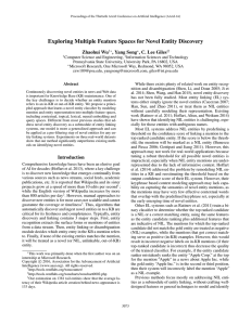 Exploring Multiple Feature Spaces for Novel Entity Discovery Zhaohui Wu