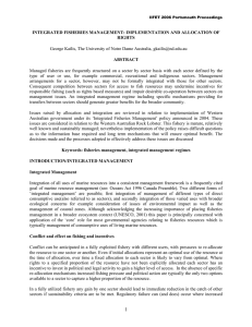 INTEGRATED FISHERIES MANAGEMENT: IMPLEMENTATION AND ALLOCATION OF RIGHTS ABSTRACT