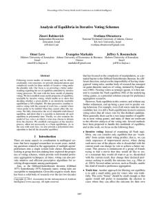 Analysis of Equilibria in Iterative Voting Schemes Zinovi Rabinovich Svetlana Obraztsova