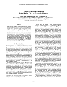 Large Scale Similarity Learning Using Similar Pairs for Person Veriﬁcation