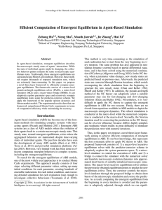 Efﬁcient Computation of Emergent Equilibrium in Agent-Based Simulation Zehong Hu