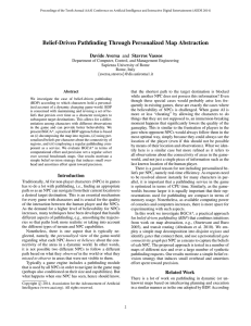 Belief-Driven Pathfinding Through Personalized Map Abstraction Davide Aversa and Stavros Vassos