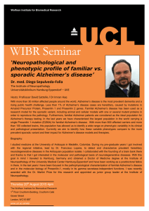 WIBR Seminar ‘Neuropathological and phenotypic profile of familiar vs.