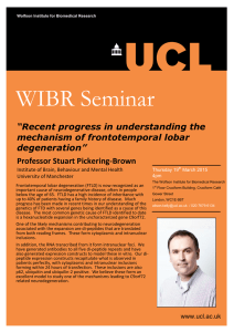 WIBR Seminar “Recent progress in understanding the mechanism of frontotemporal lobar