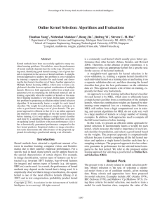 Online Kernel Selection: Algorithms and Evaluations Tianbao Yang , Mehrdad Mahdavi