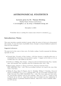 ASTRONOMICAL STATISTICS