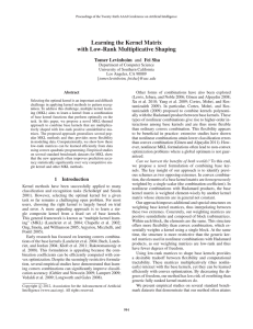 Learning the Kernel Matrix with Low-Rank Multiplicative Shaping