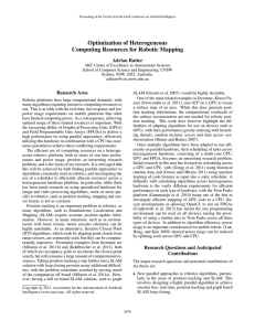 Optimization of Heterogeneous Computing Resources for Robotic Mapping Adrian Ratter