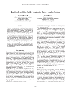 Enabling E-Mobility: Facility Location for Battery Loading Stations Sabine Storandt Stefan Funke