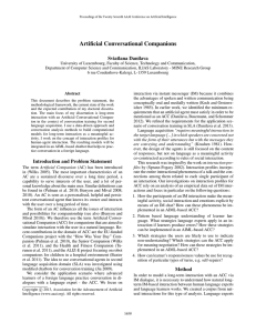 Artificial Conversational Companions Sviatlana Danilava