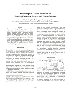 Subchloroplast Location Prediction via Homolog Knowledge Transfer and Feature Selection Xiaomei Li