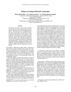 Bribery in Voting With Soft Constraints Maria Silvia Pini and Francesca Rossi