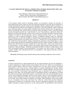 CAN SELF-THINNING BE USED AS A PRODUCTION CONTROL MECHANISM? THE... OF MUSSEL FARMING IN QUÉBEC Francis Bilodeau, UQAR, James R. Wilson, UQAR,
