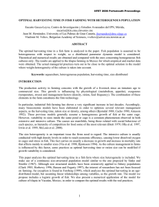 OPTIMAL HARVESTING TIME IN FISH FARMING WITH HETEROGENOUS POPULATION