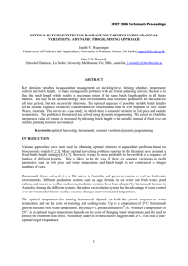 OPTIMAL BATCH LENGTHS FOR BARRAMUNDI FARMING UNDER SEASONAL