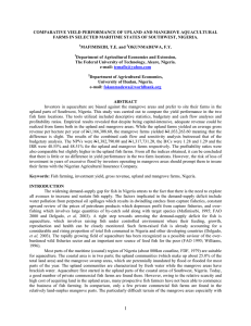 COMPARATIVE YIELD PERFORMANCE OF UPLAND AND MANGROVE AQUACULTURAL