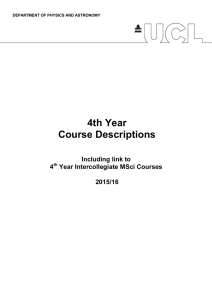 4th Year Course Descriptions  Including link to