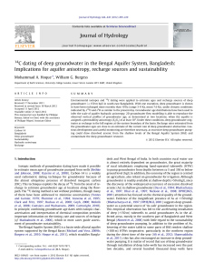 C dating of deep groundwater in the Bengal Aquifer System,... Implications for aquifer anisotropy, recharge sources and sustainability