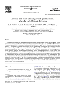 Arsenic and other drinking water quality issues, Muzaﬀargarh District, Pakistan R.T. Nickson