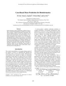 Case-Based Meta-Prediction for Bioinformatics Xi Yun , Susan L. Epstein , Weiwei Han